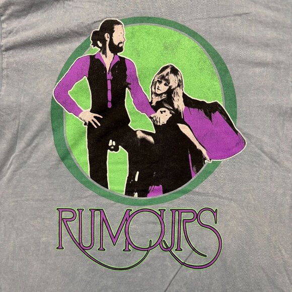 Fleetwood Mac Rumors Tour Vtg Wash blue T-shirt size Large - Picture 2 of 4